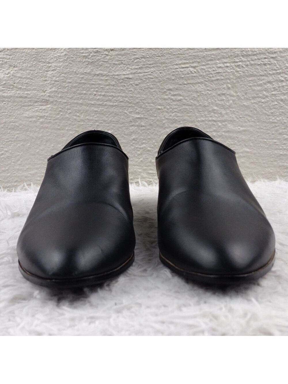 Kelsi Dagger Brooklyn Odin Black Leather Upper Pointed-Toe Slip On Loafer Shoes - Picture 2 of 16